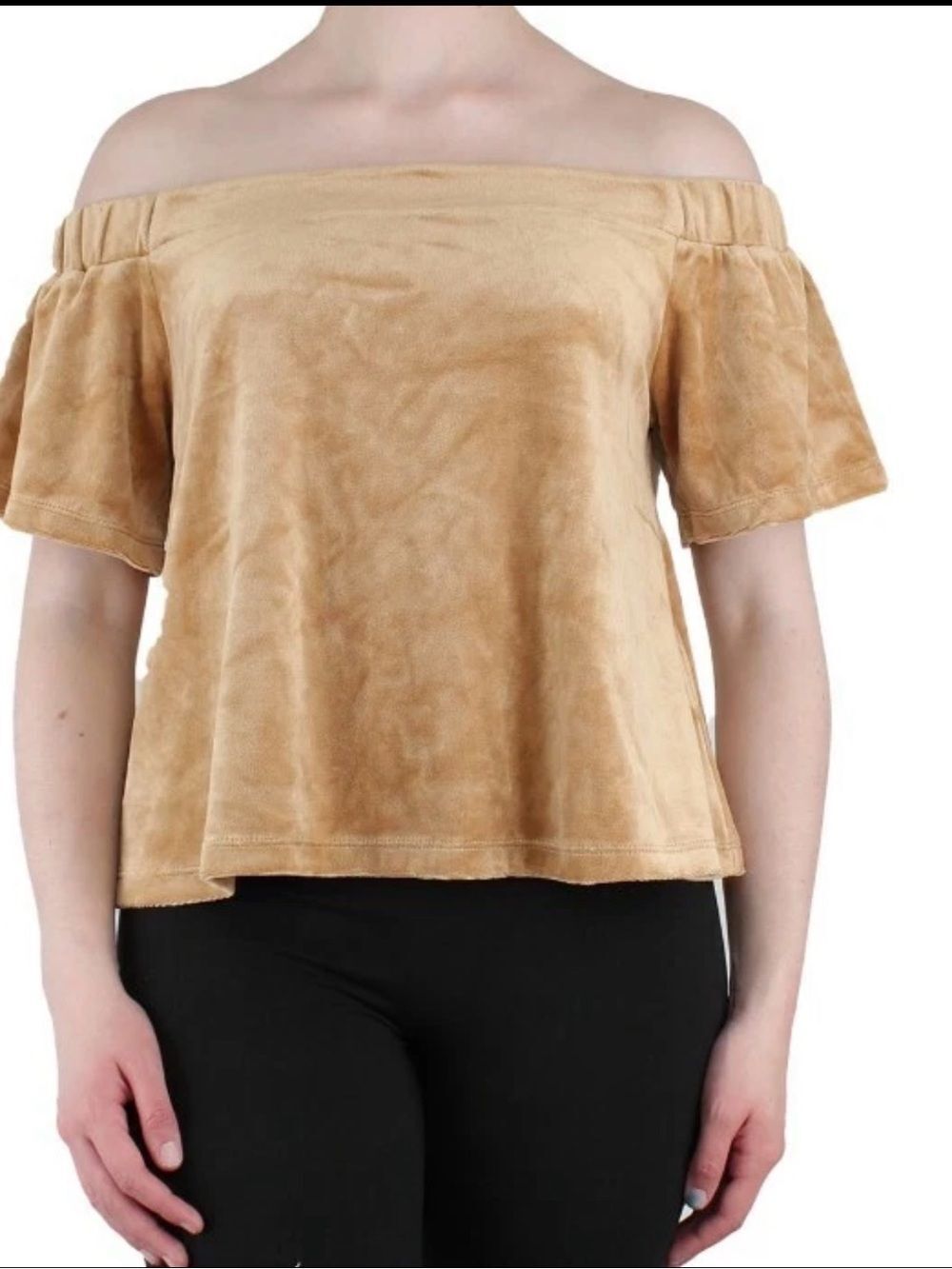 Juicy Couture Women's Off Shoulder Black Label Velour Casual Shirt Top Size XS